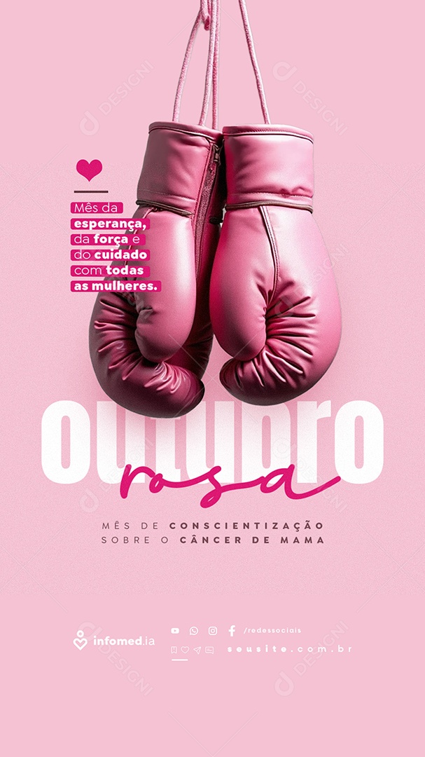 Story Outubro Rosa Mês da Esperança Social Media PSD Editável
