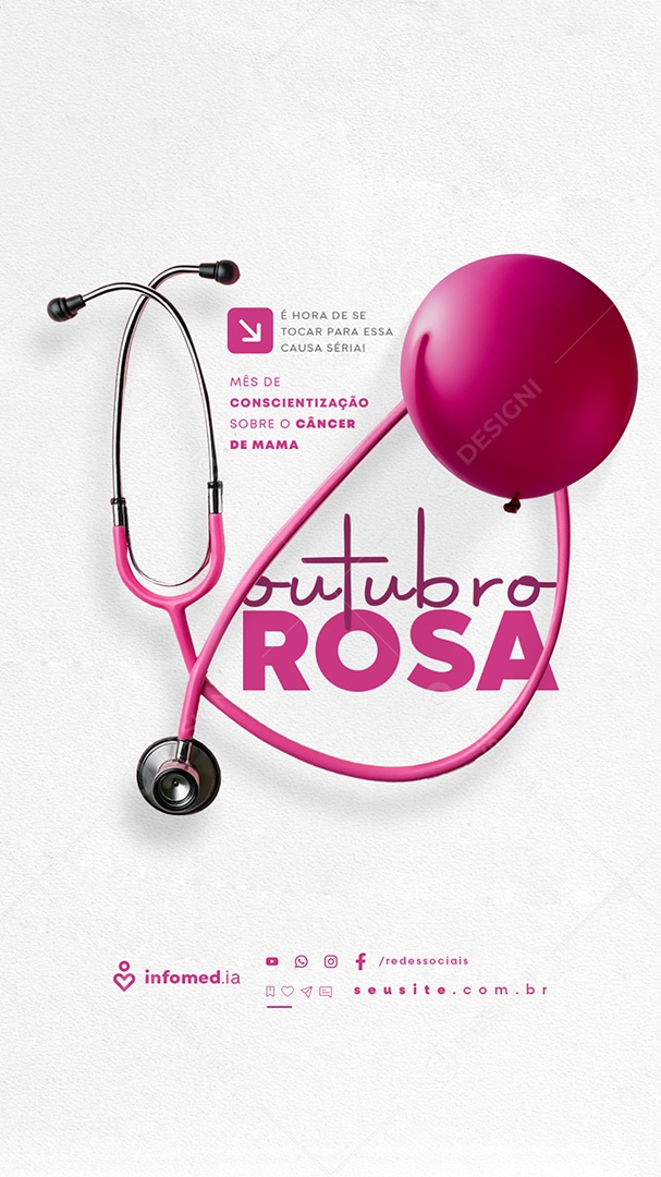 Story Outubro Rosa Mês de Conscientização Sobre o Câncer de Mama Social Media PSD Editável