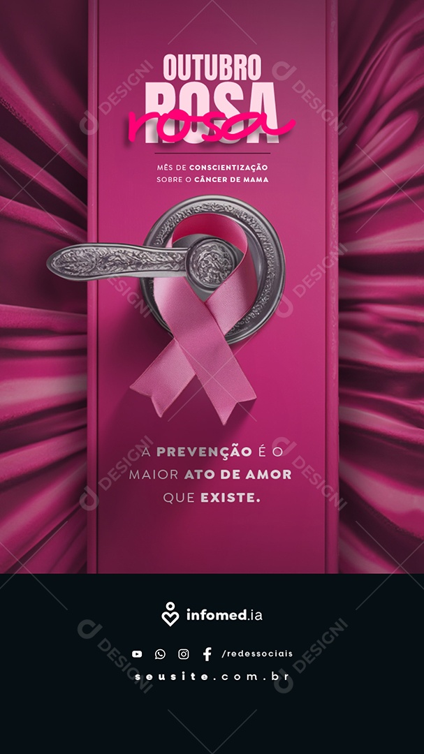 Story Outubro Rosa A Prevenção é o Maior Ato de Amor Social Media PSD Editável