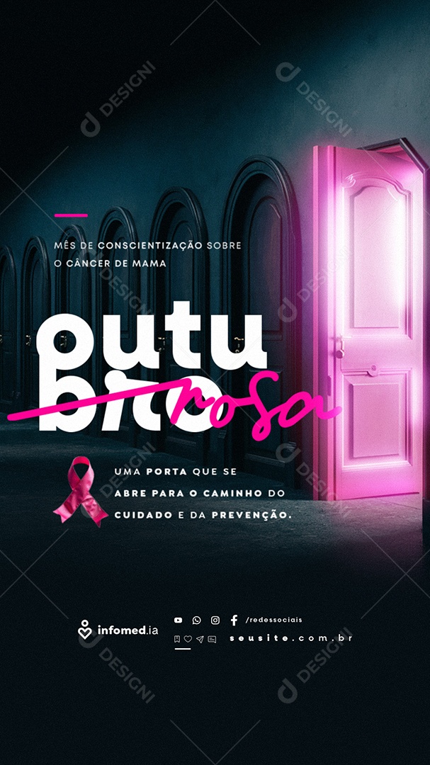 Story Outubro Rosa Uma Porta Que Se Abre Social Media PSD Editável