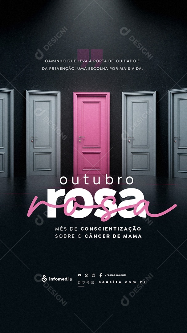 Story Outubro Rosa Uma Escolha por Mais Vida Social Media PSD Editável