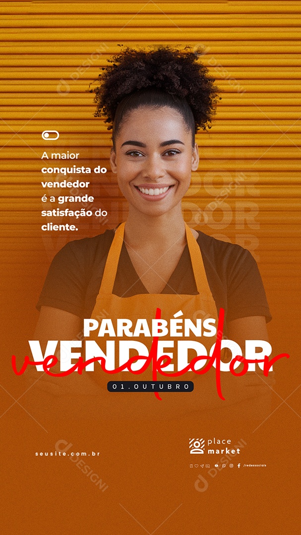 Story Dia Do Vendedor 01 de Outubro Social Media PSD Editável