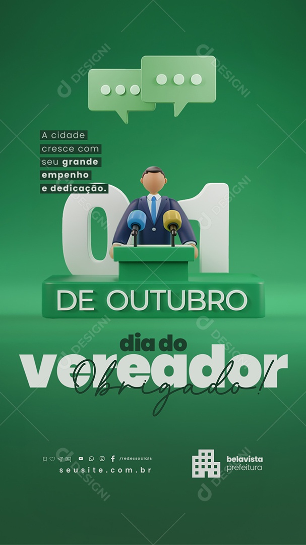 Story Dia Do Vereador 01 De Outubro Social Media PSD Editável