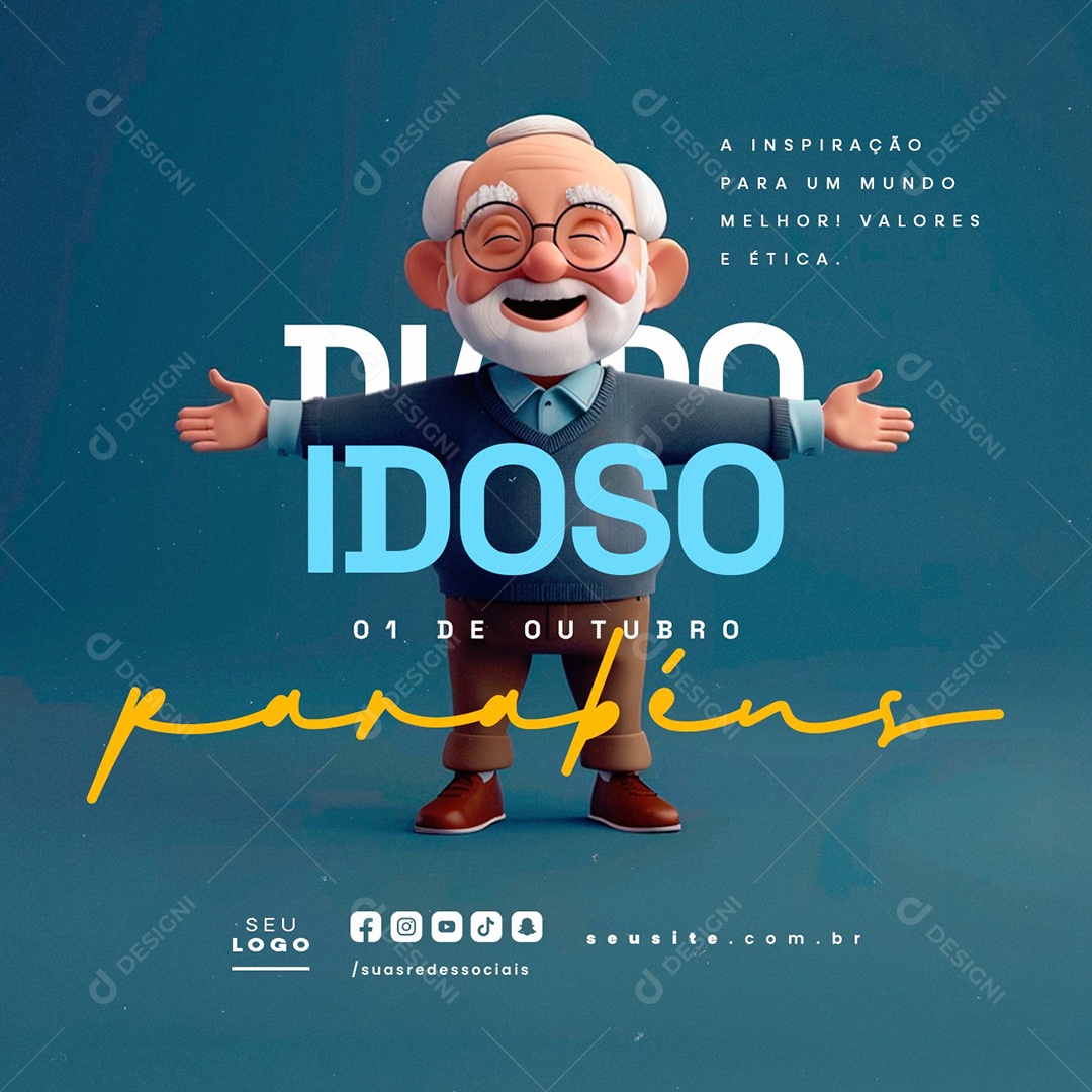 Dia do Idoso 01 de Outubro Social Media PSD Editável