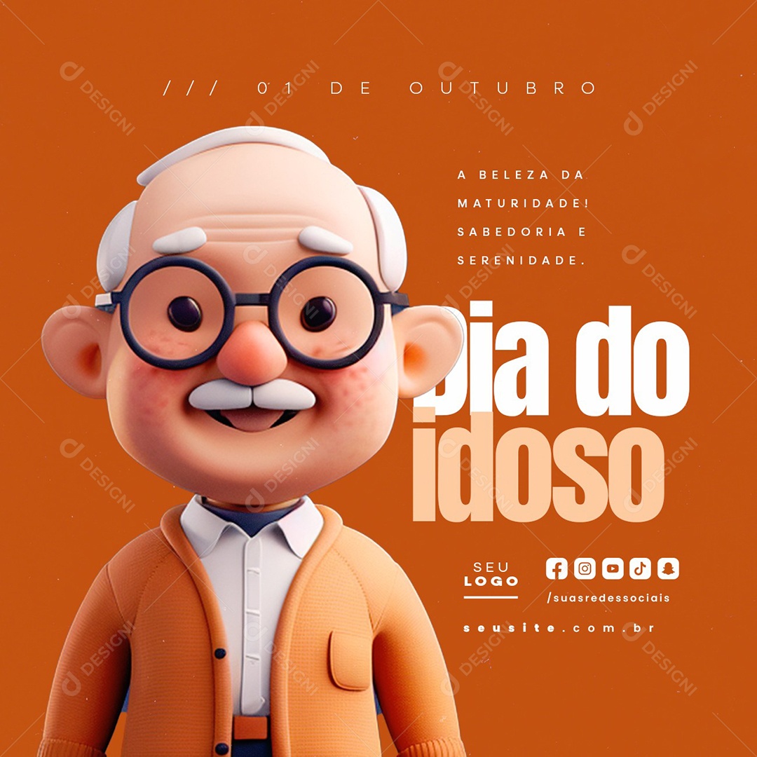 Dia do Idoso 01 de Outubro Social Media PSD Editável