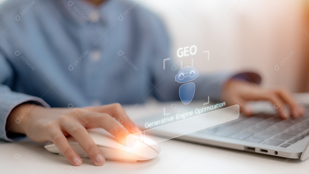 Conceito GEO otimização generativa de mecanismo para estratégia de marketing online