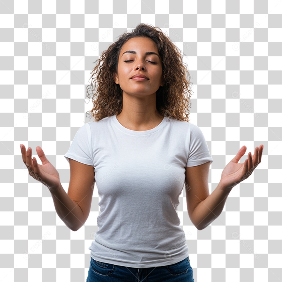 Woman in PNG Prayer Transparent