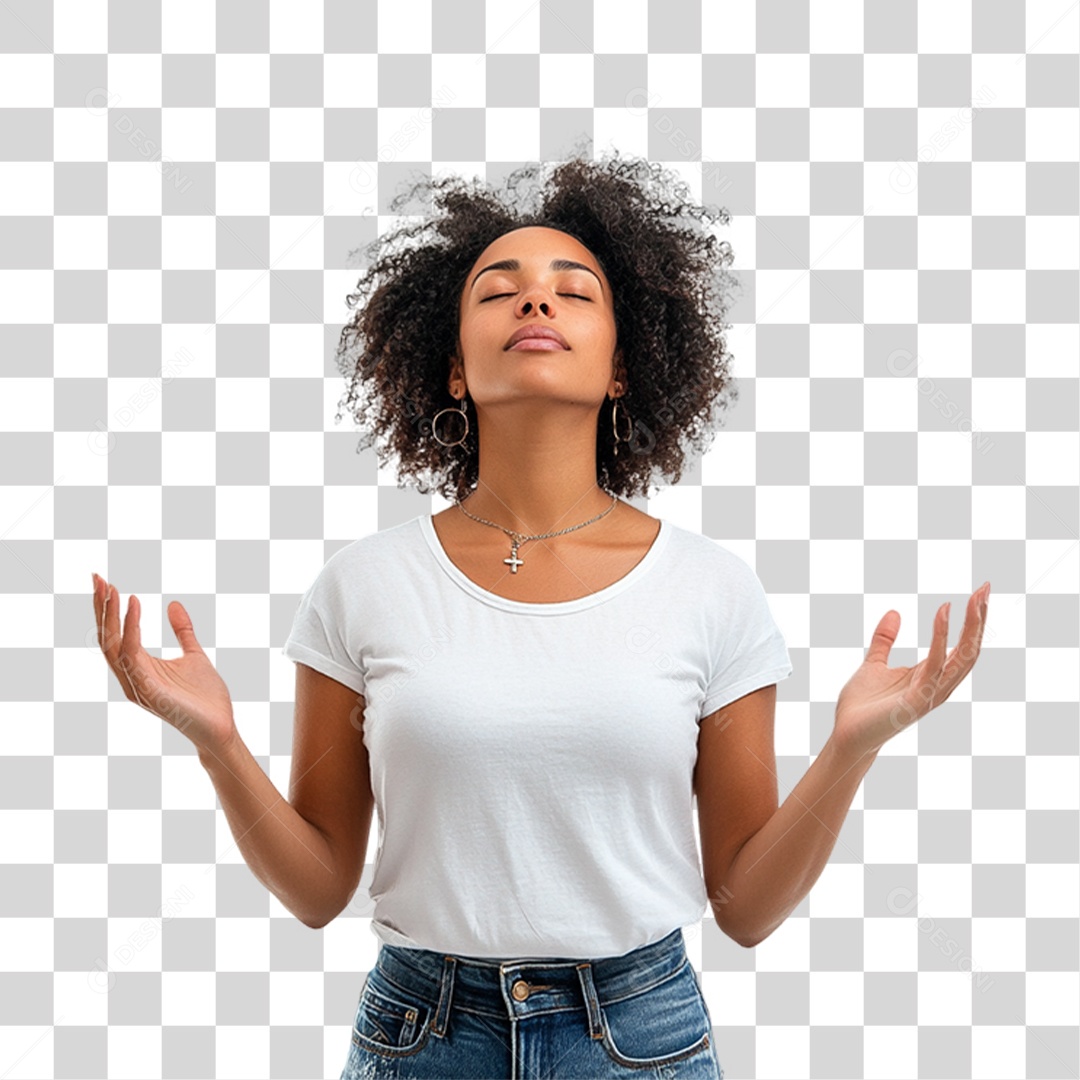 Woman in PNG Prayer Transparent