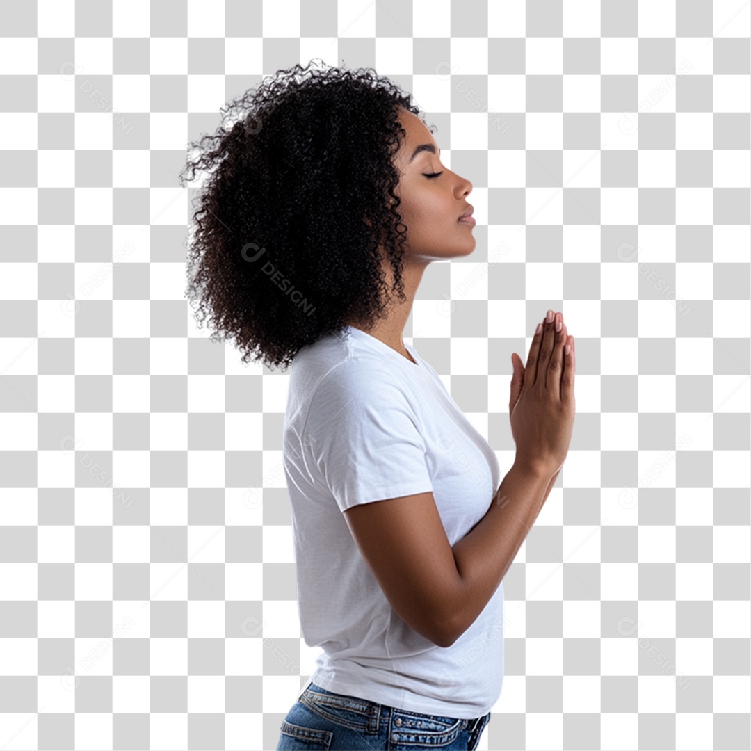 Woman in PNG Prayer Transparent