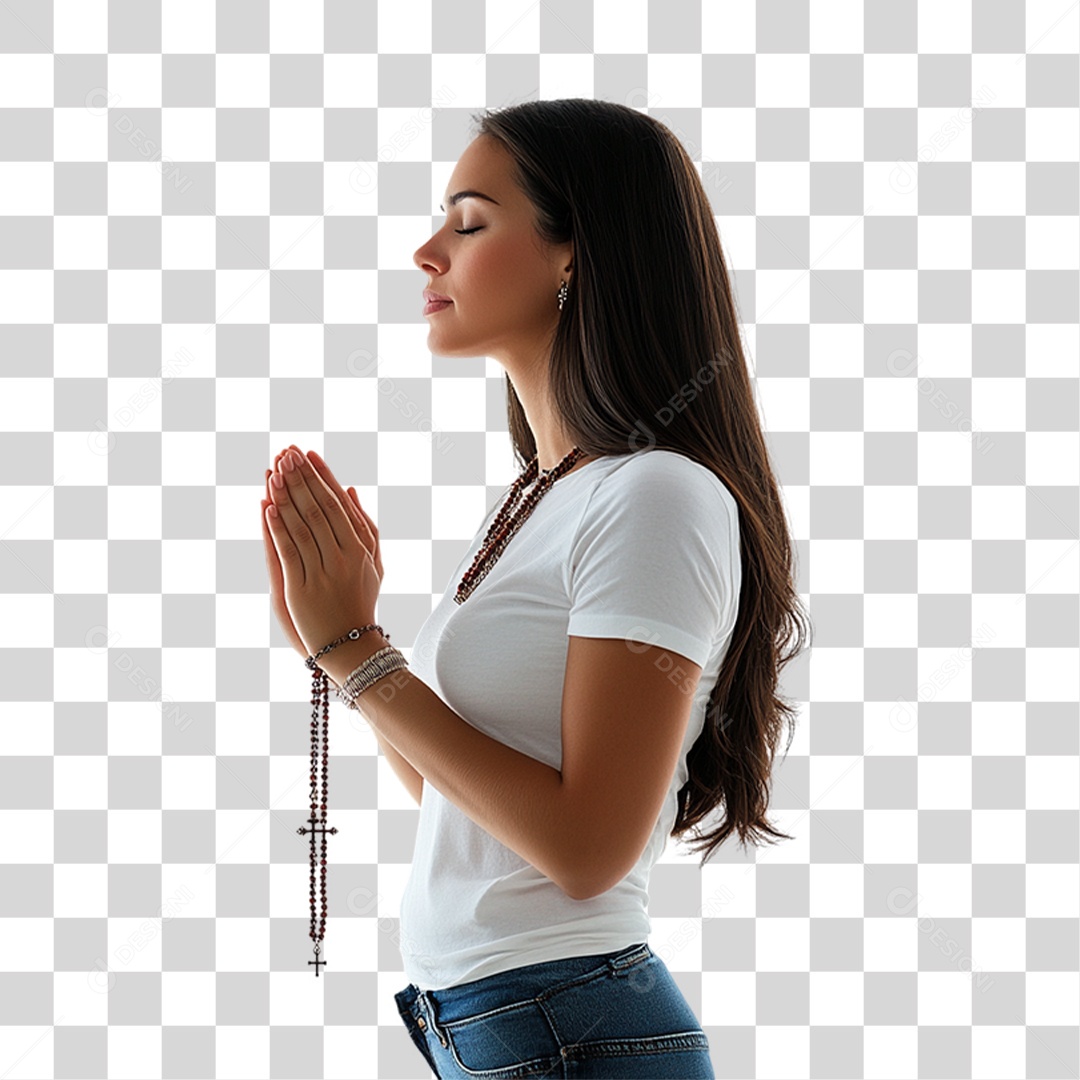 Woman in PNG Prayer Transparent
