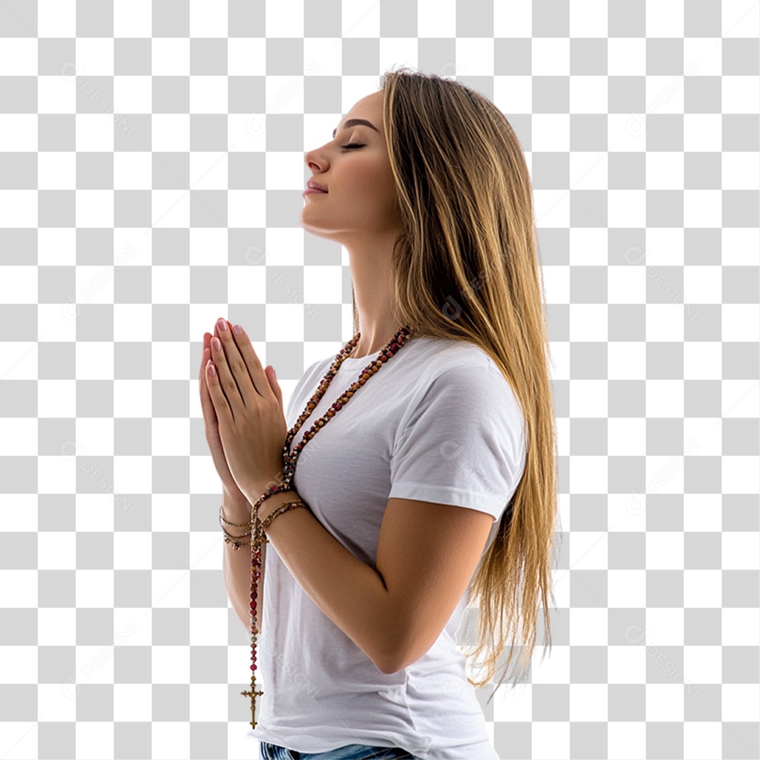 Woman in PNG Prayer Transparent