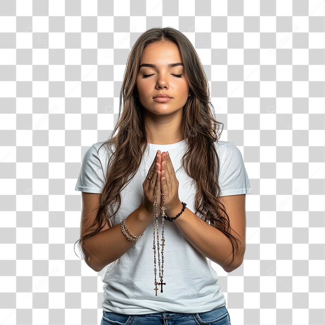 Woman in PNG Prayer Transparent