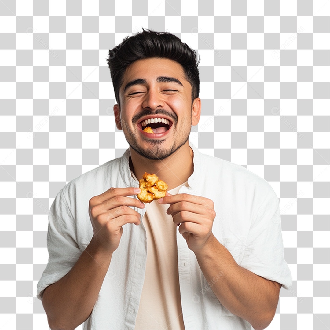 Homem Comendo Lanche PNG Transparente