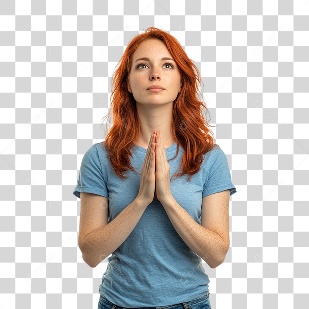 Woman in PNG Prayer Transparent