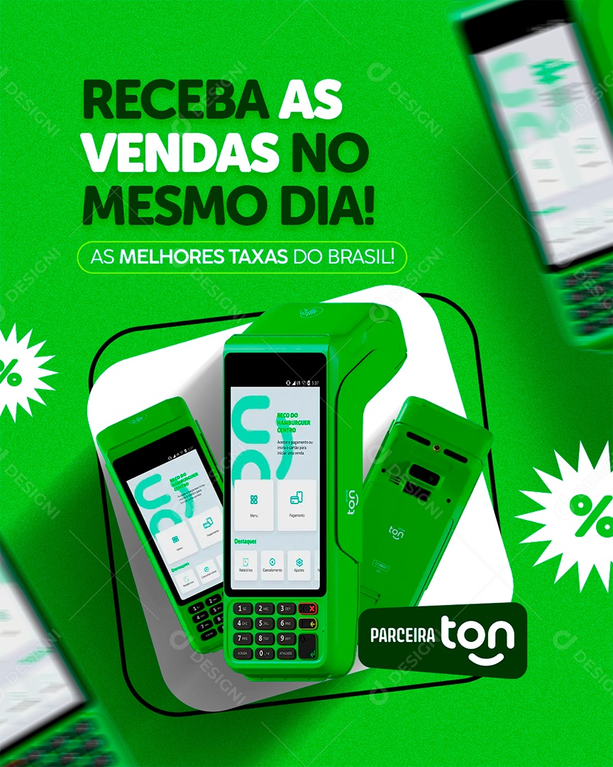 Maquininha Receba as Vendas no Mesmo Dia Social Media PSD Editável