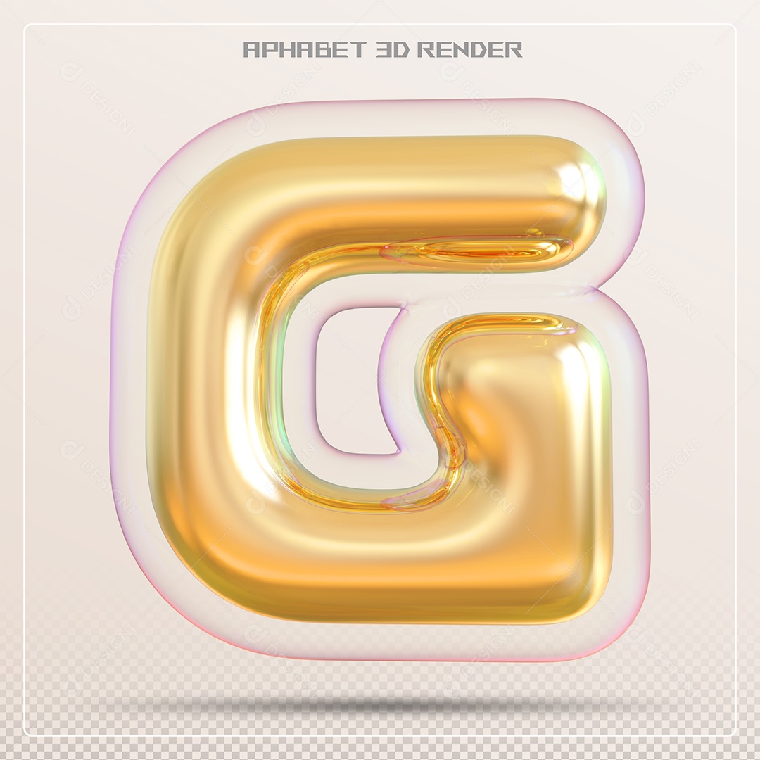 Letra 3D G Dourada Para Composição PSD
