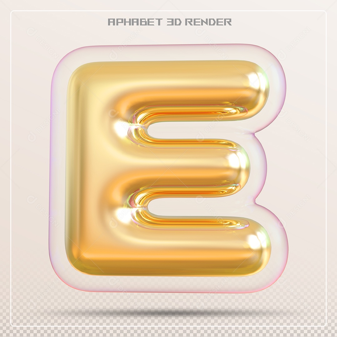 Letra 3D E Dourada Para Composição PSD