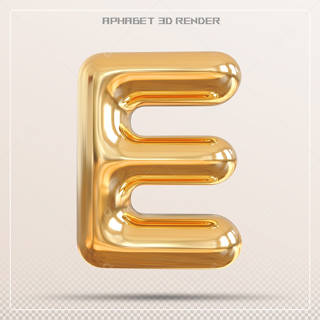 Letra 3D E Dourada Para Composição PSD