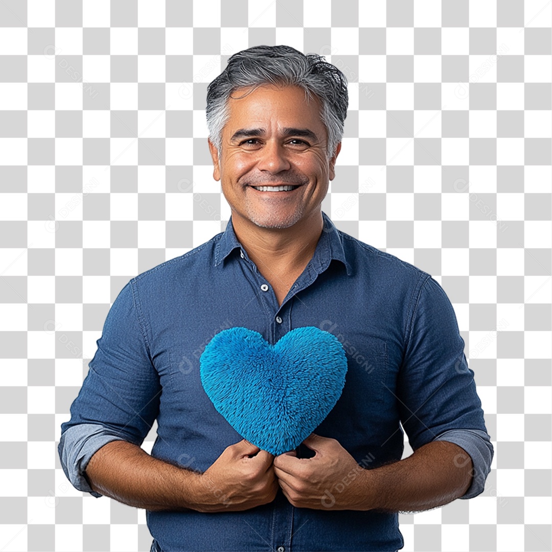 Homem Novembro Azul PNG Transparente