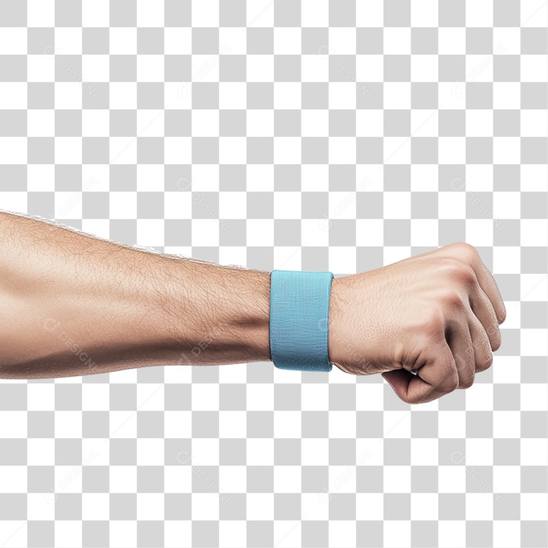 Braço com Fita Azul Para Conscientização Novembro Azul PNG Transparente