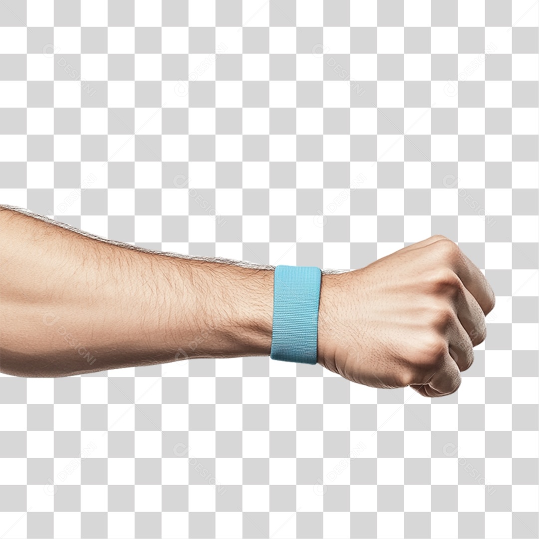 Braço com Fita Azul Para Conscientização Novembro Azul PNG Transparente