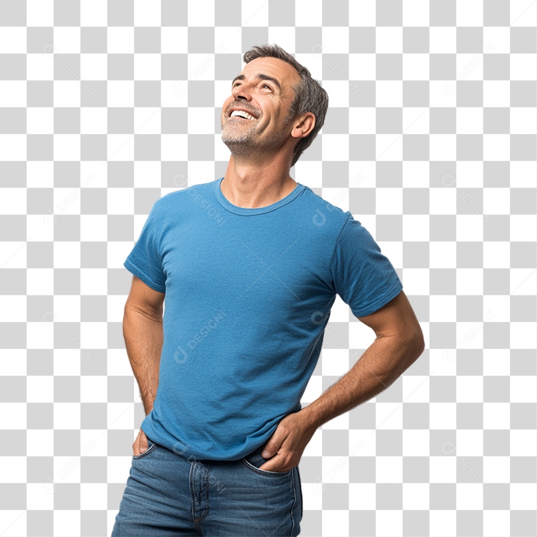 Homem Novembro Azul PNG Transparente