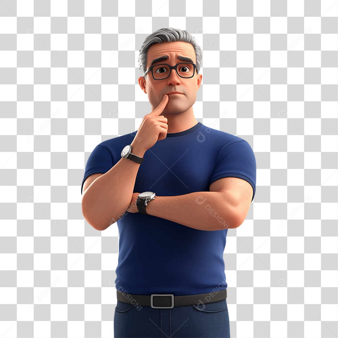 Homem Novembro Azul PNG Transparente