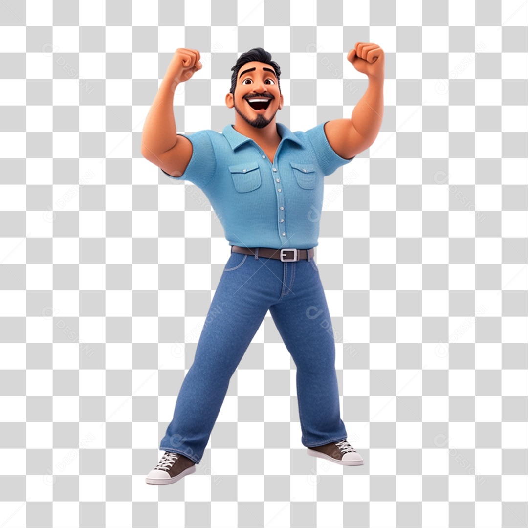 Homem Novembro Azul PNG Transparente