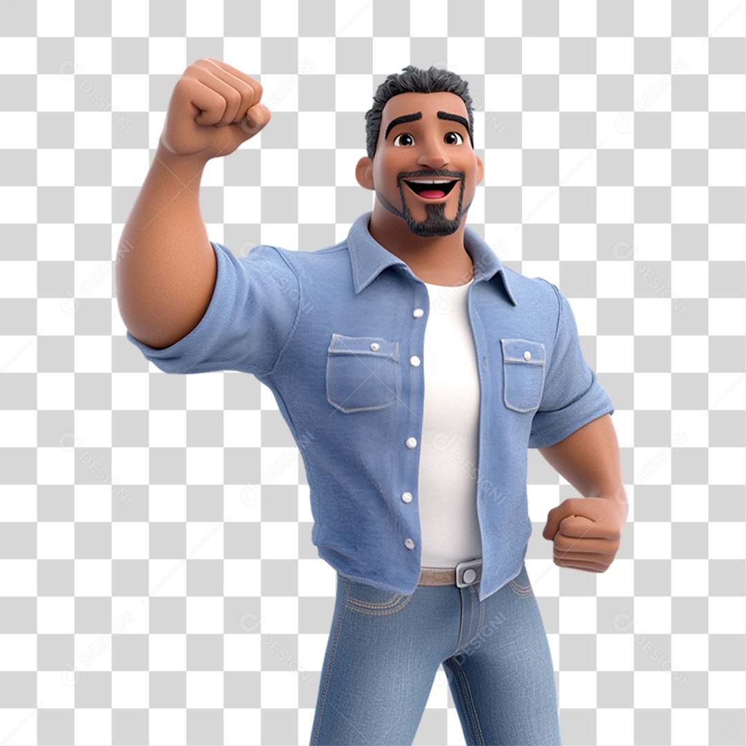 Homem Novembro Azul PNG Transparente