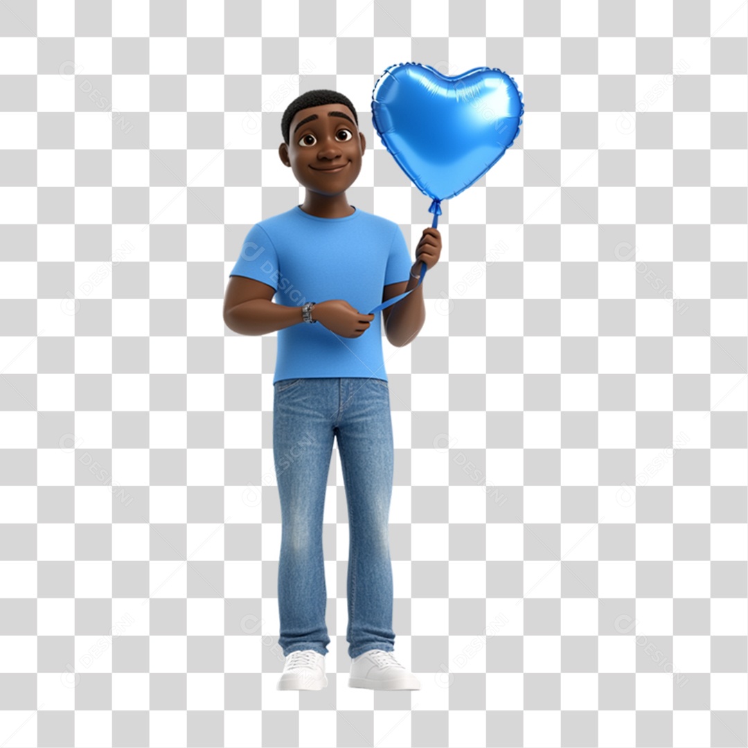 Homem Novembro Azul PNG Transparente