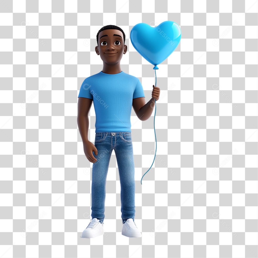 Homem Novembro Azul PNG Transparente