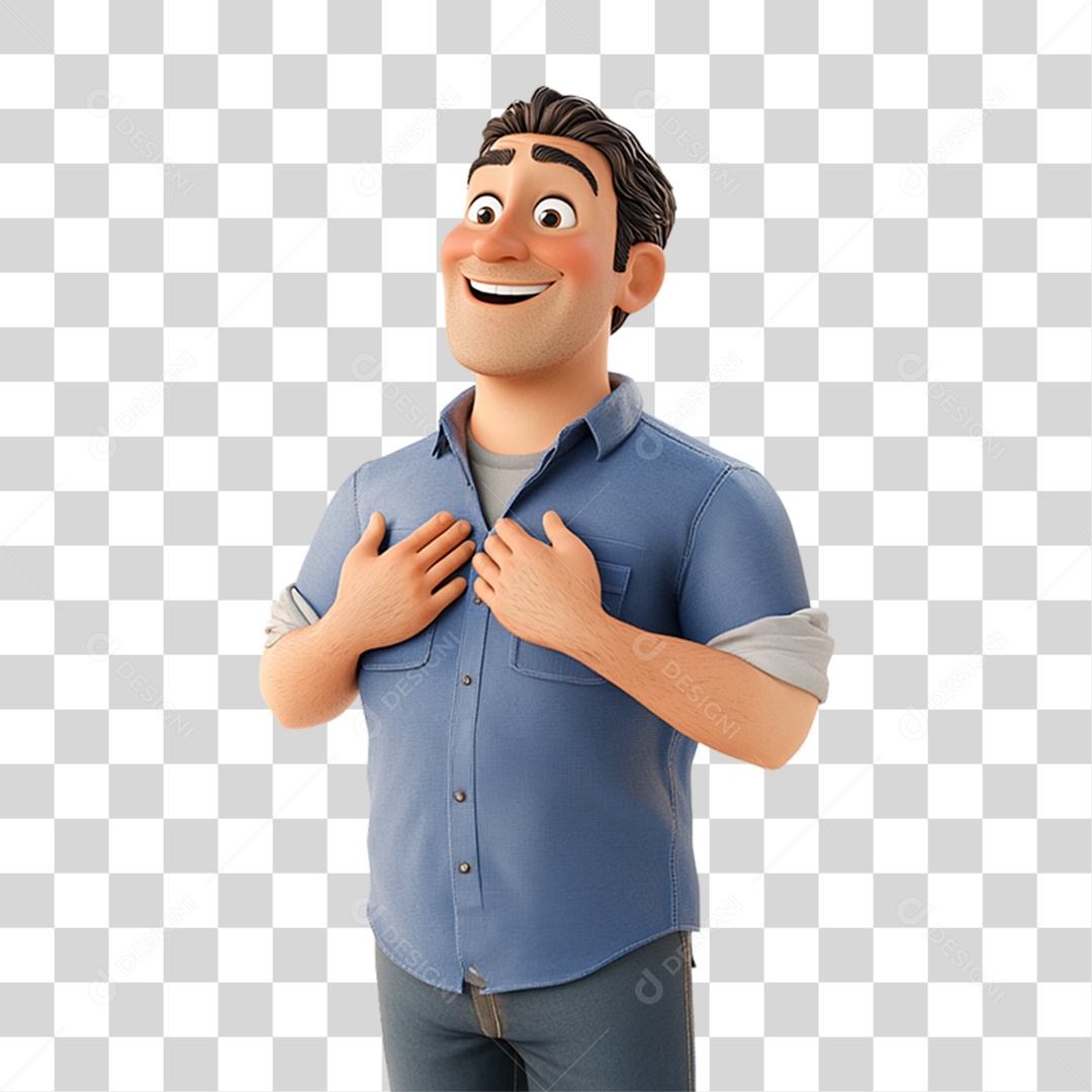 Homem Novembro Azul PNG Transparente