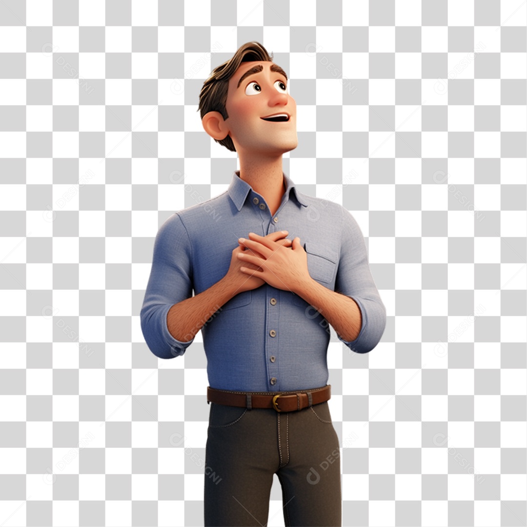 Homem Novembro Azul PNG Transparente