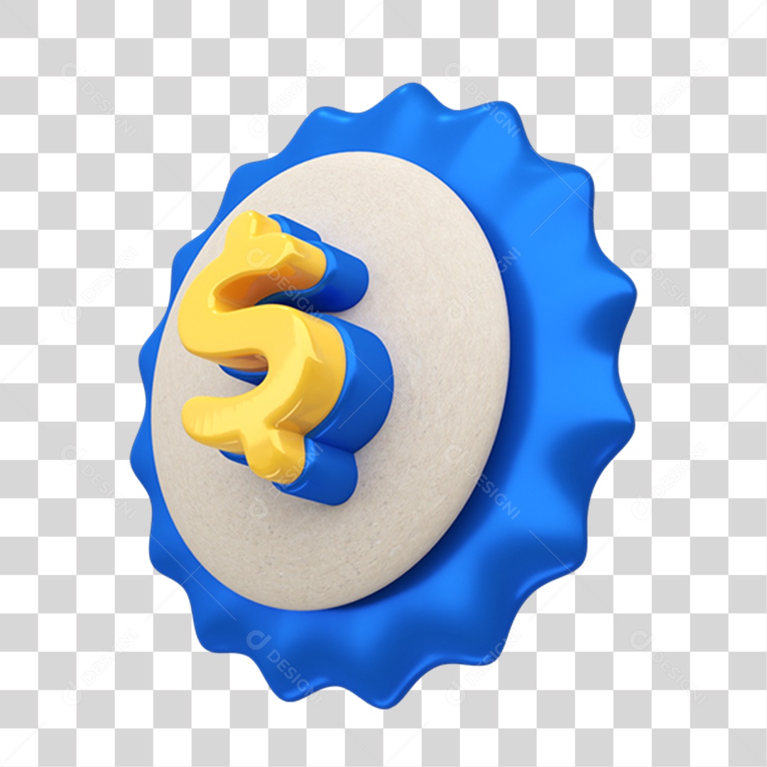 Elemento 3D Símbolo Cifrão PNG Transparente
