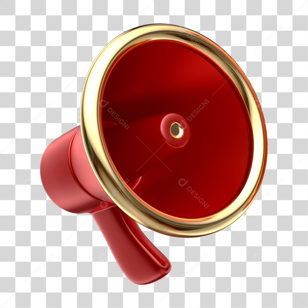 Elemento 3D Megafone PNG Transparente