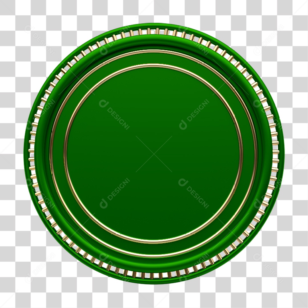 Elemento 3D Placa Metal Redonda PNG Transparente