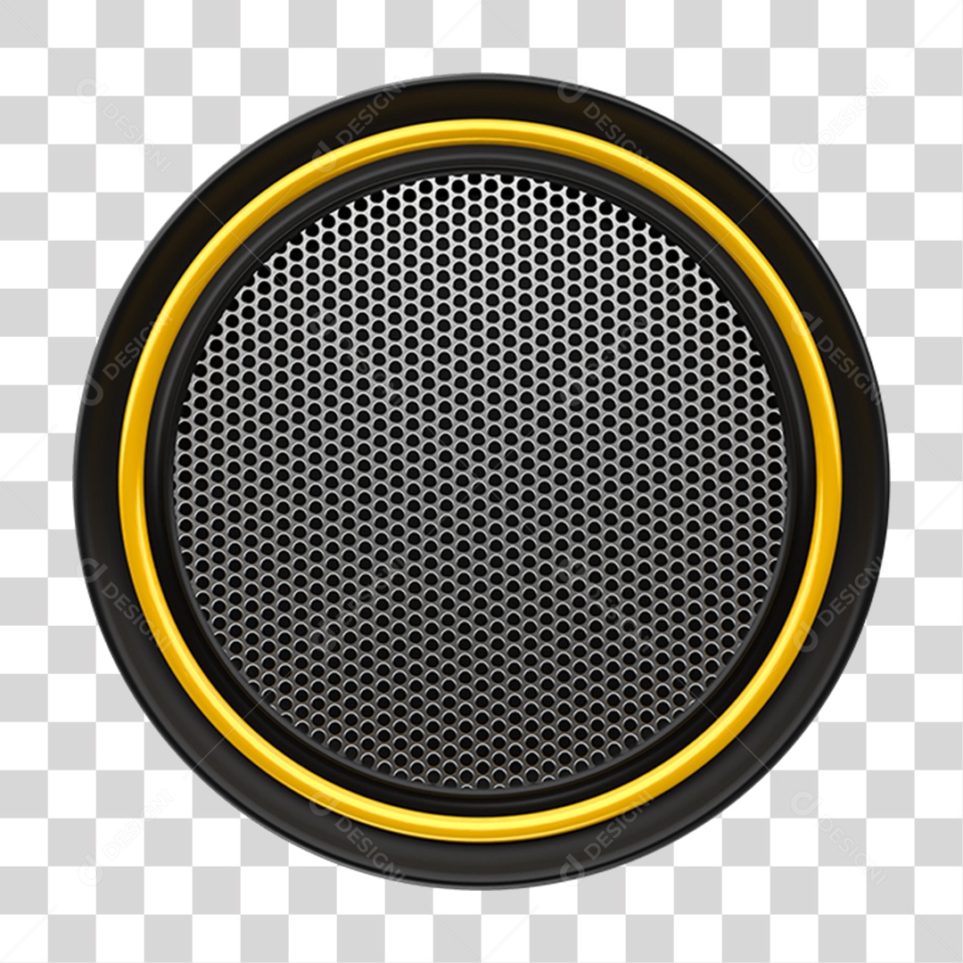 Elemento 3D Placa Metal Redonda PNG Transparente