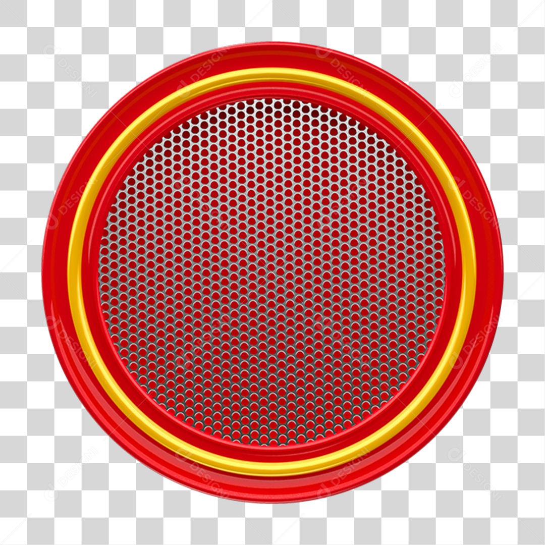 Elemento 3D Placa Metal Redonda PNG Transparente