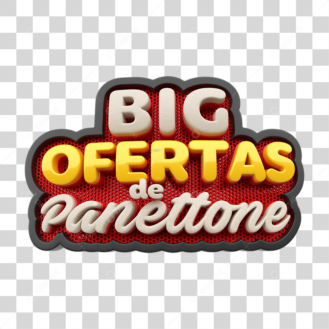 Selo 3D Big Ofertas de Panettone PNG Transparente