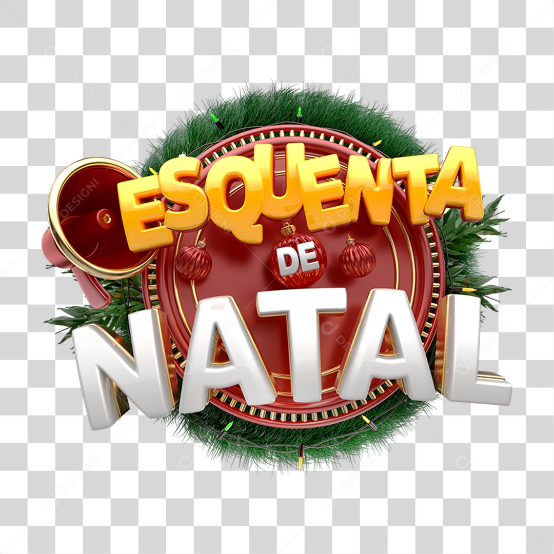Selo 3D Esquenta de Natal PNG Transparente