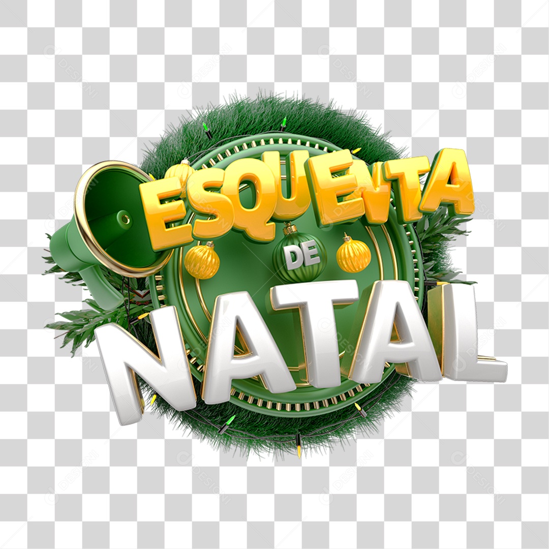 Selo 3D Esquenta de Natal PNG Transparente