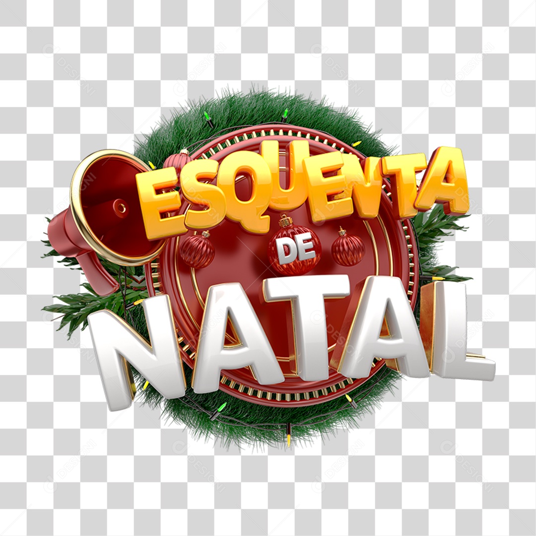 Selo 3D Esquenta de Natal PNG Transparente