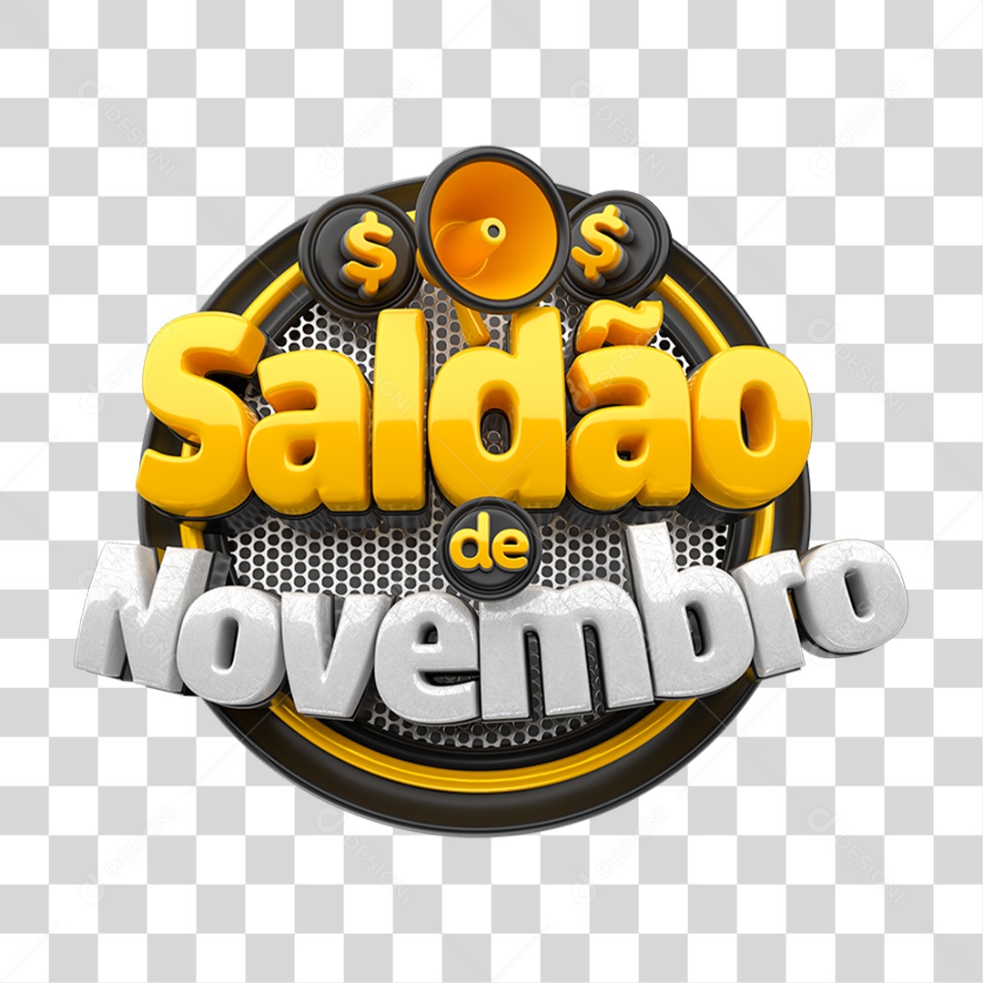Selo 3D Saldão de Novembro PNG Transparente