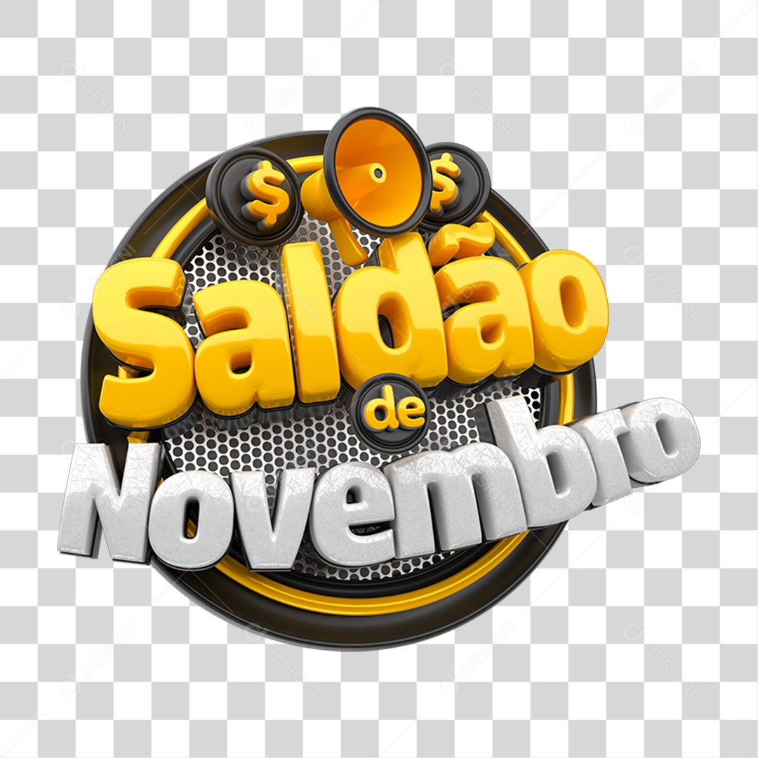 Selo 3D Saldão de Novembro PNG Transparente