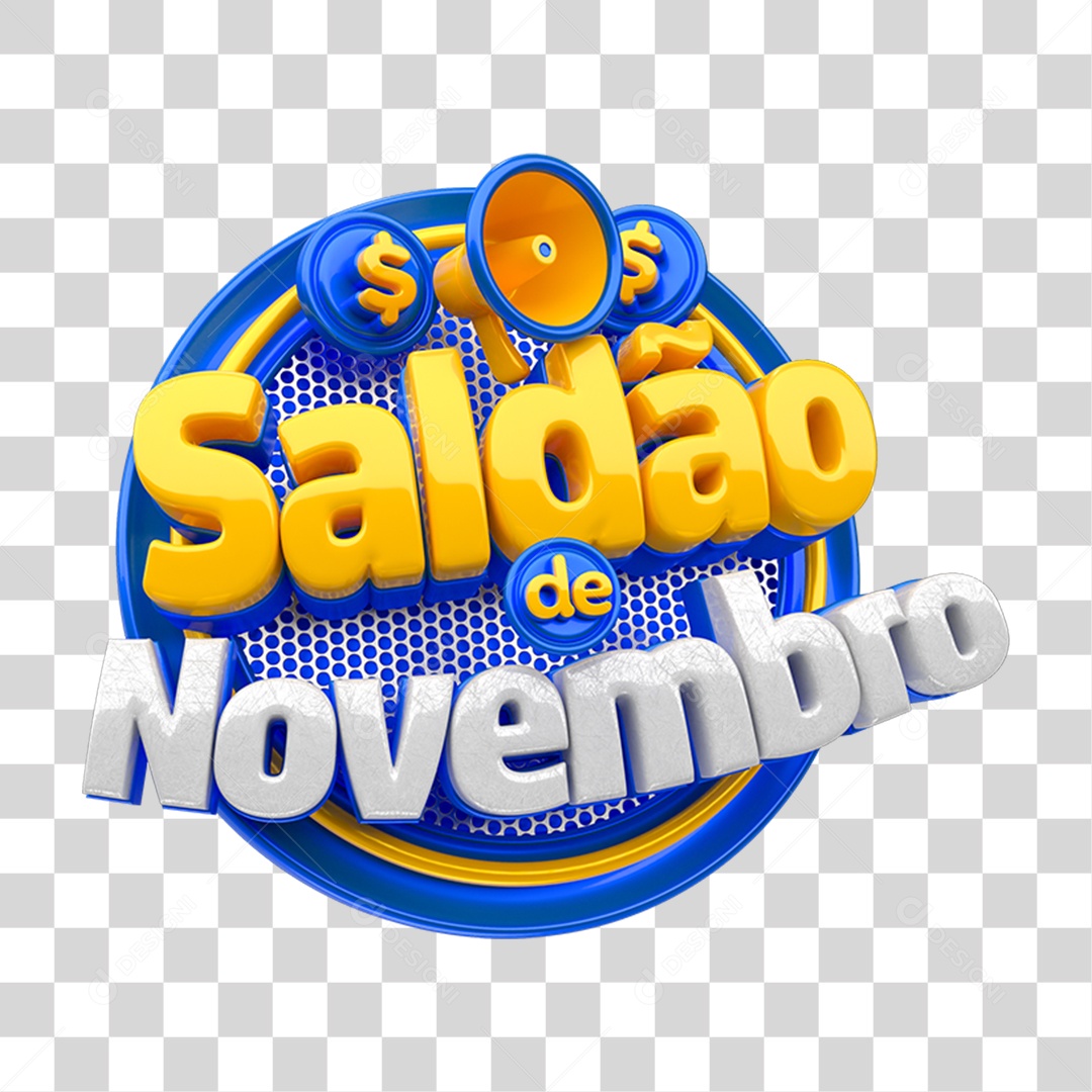 Selo 3D Saldão de Novembro PNG Transparente