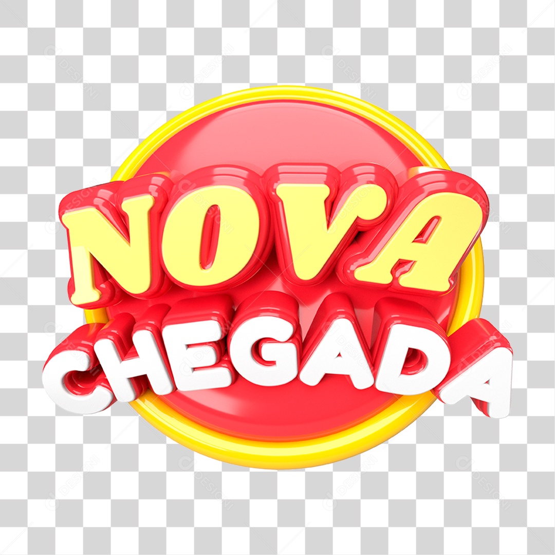 Nova Chegada Selo 3D Para Composição PNG Transparente
