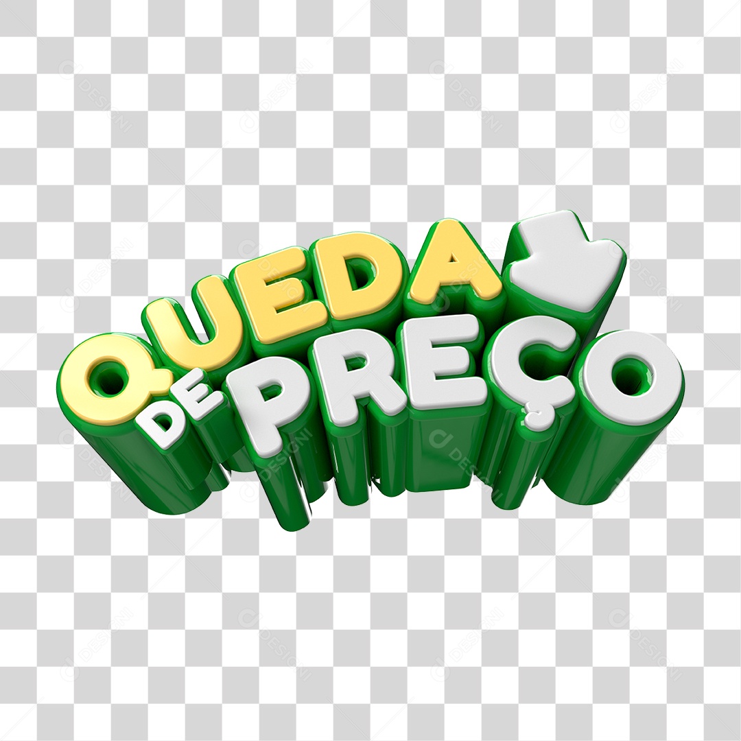 Queda de Preço Selo 3D Para Composição PNG Transparente