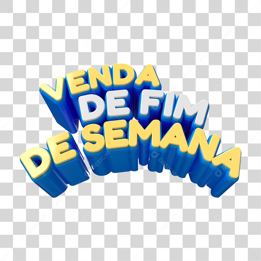Venda De Fim De Semana Selo 3D Branco para Composição PNG Transparente