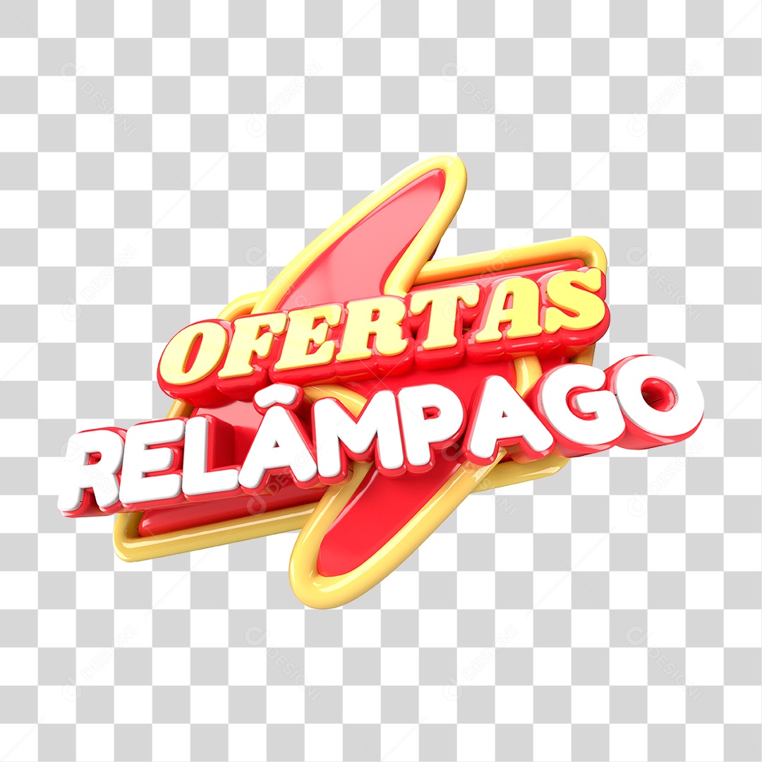 Oferta Relâmpago Selo 3D Para Composição PNG Transparente