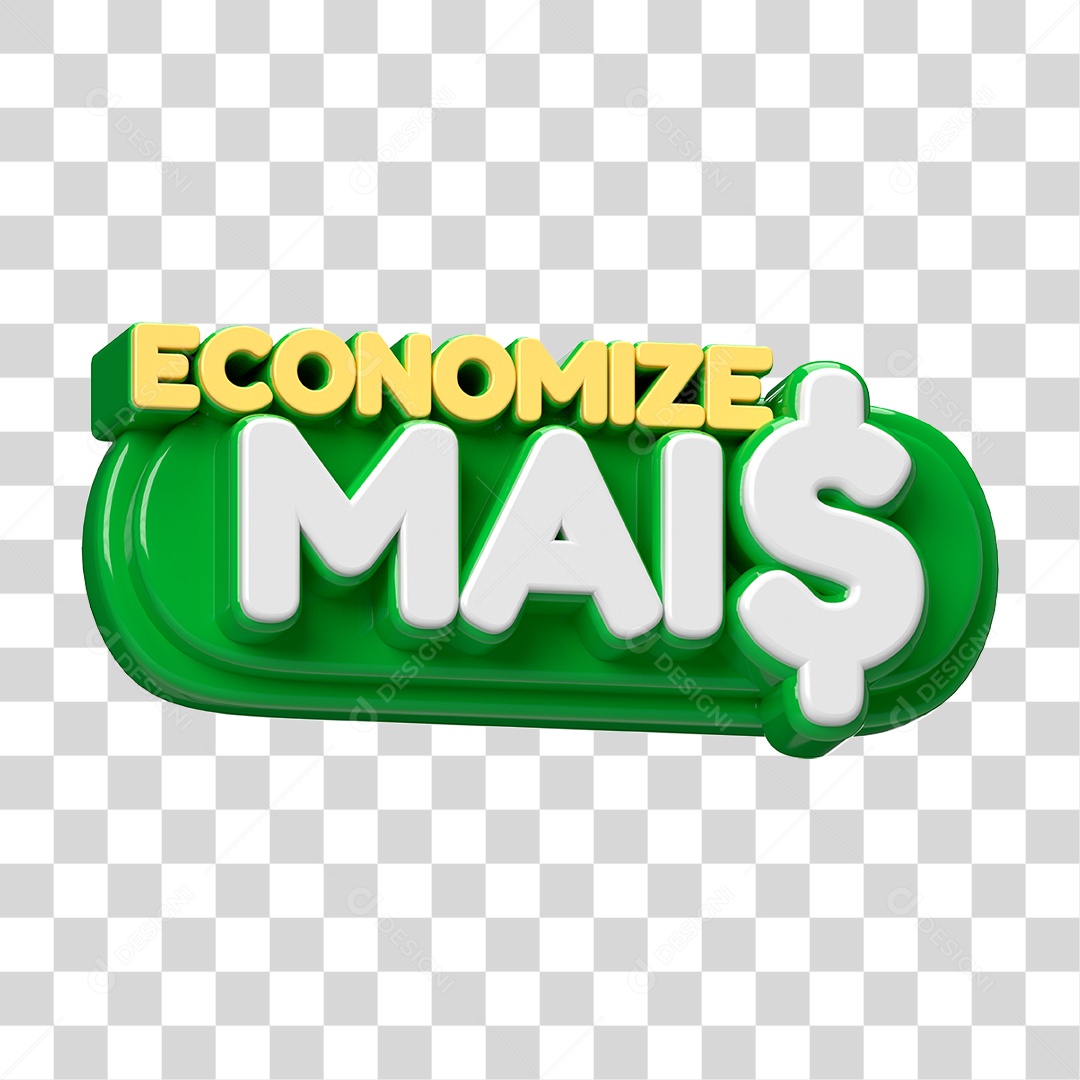 Economize Mais Selo 3D Para Composição PNG Transparente